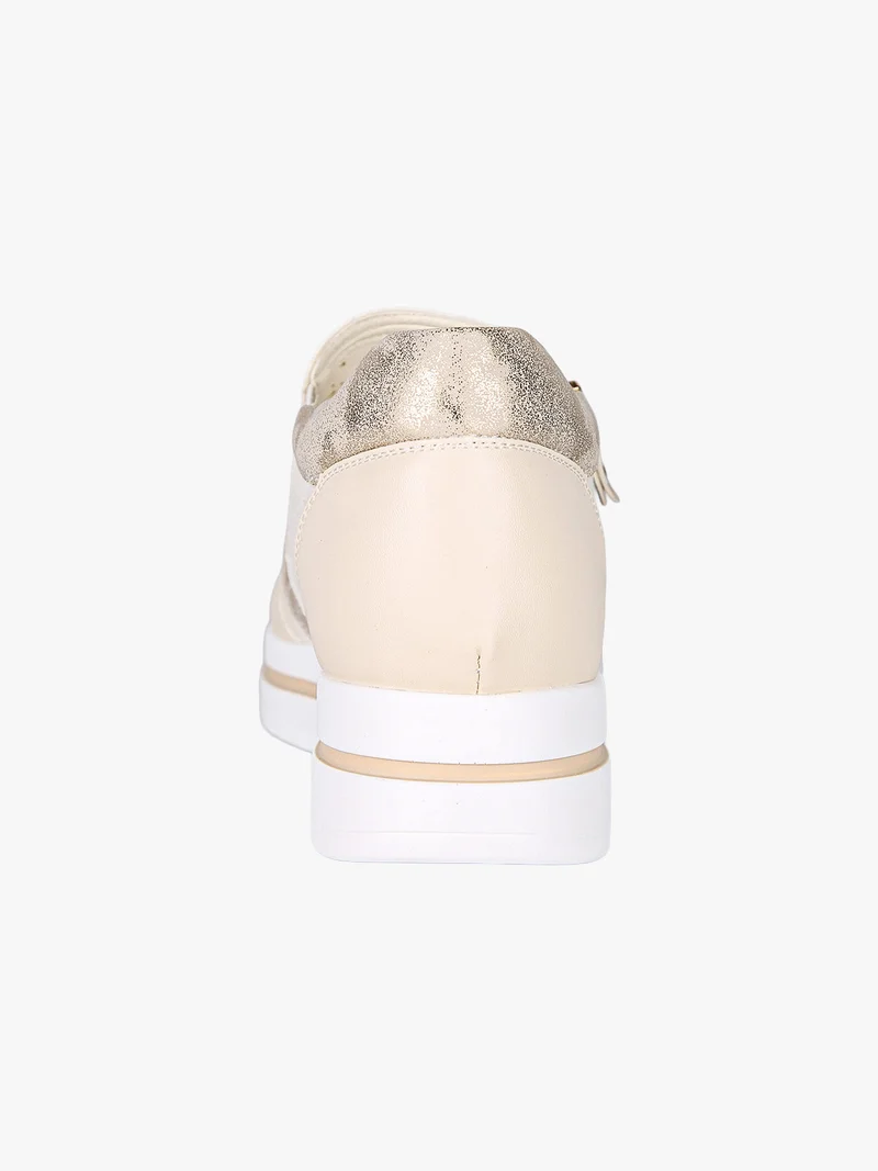 Sneakers donna slip on con platform - panna