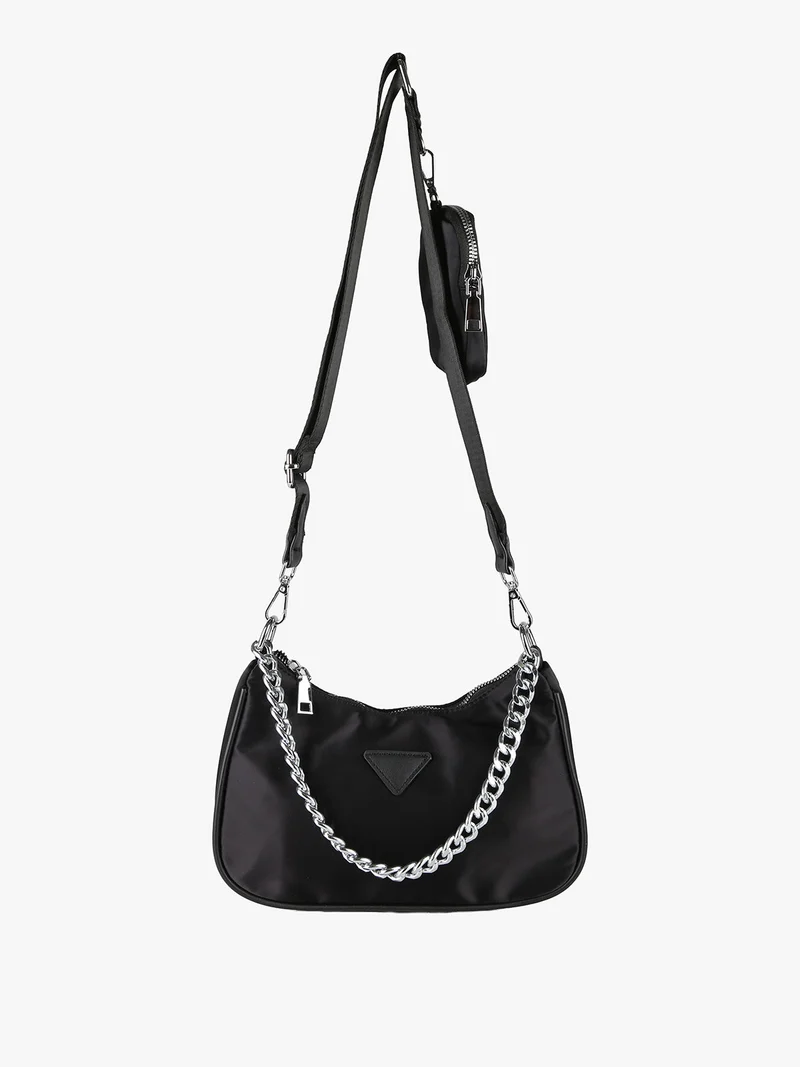 Borsa a tracolla da donna con portamonete - nero