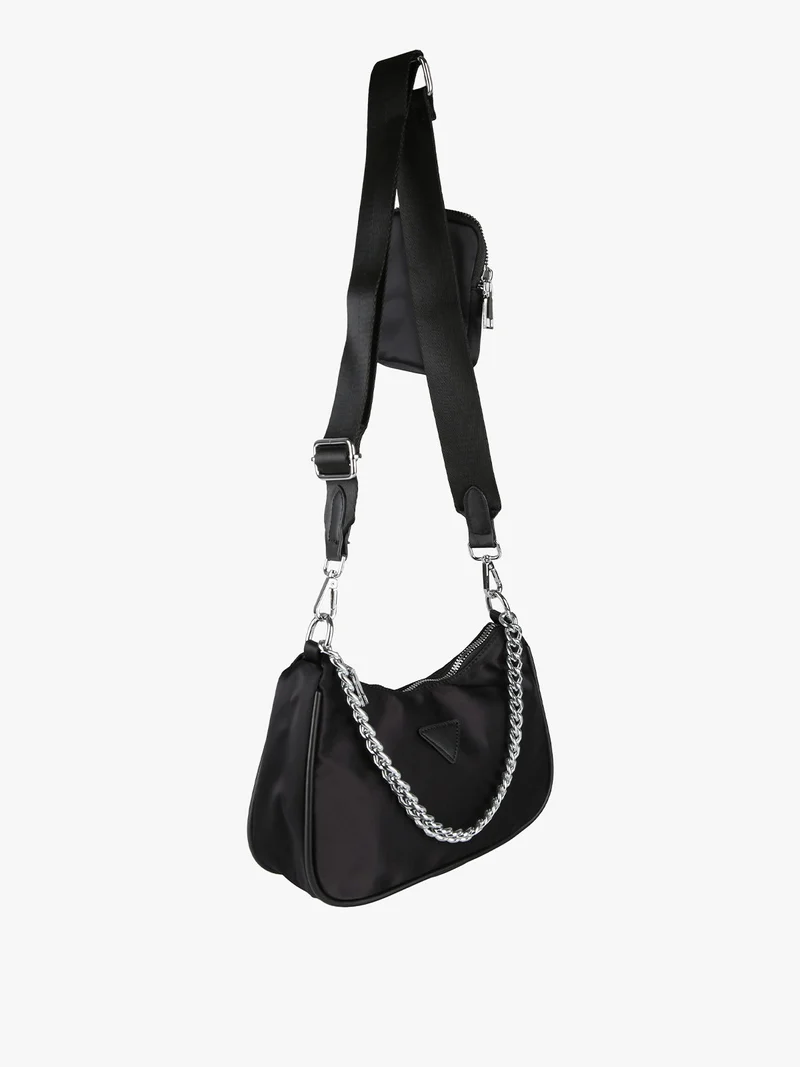 Borsa a tracolla da donna con portamonete - nero