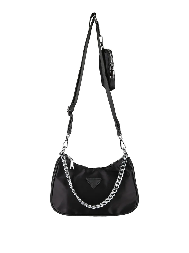 Borsa a tracolla da donna con portamonete - nero