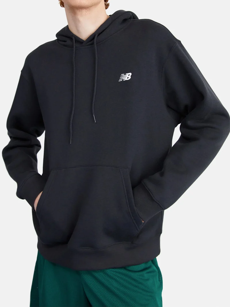 SMALL LOGO BRUSHED HOODIE Felpa uomo con cappuccio e interno in caldo cotone - nero