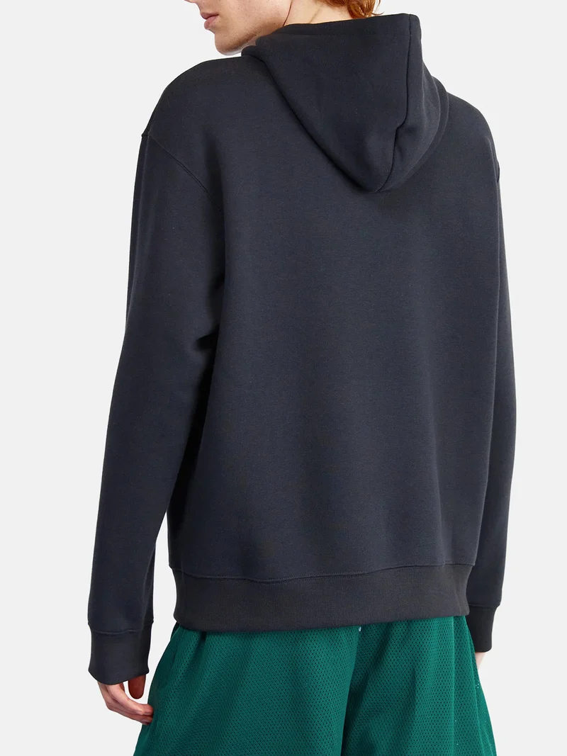 SMALL LOGO BRUSHED HOODIE Felpa uomo con cappuccio e interno in caldo cotone - nero