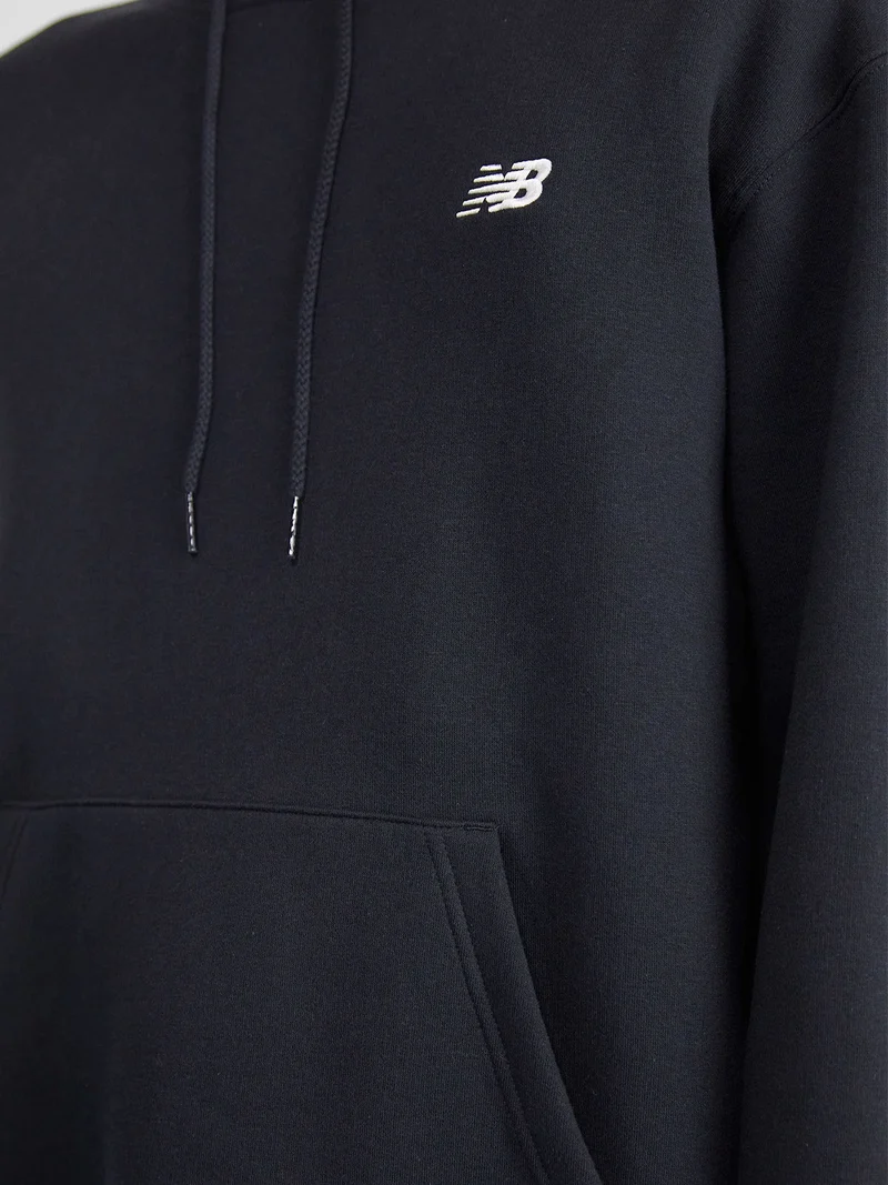 SMALL LOGO BRUSHED HOODIE Felpa uomo con cappuccio e interno in caldo cotone - nero