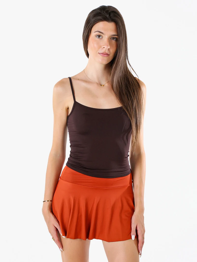 Top donna con spalline strette - moro