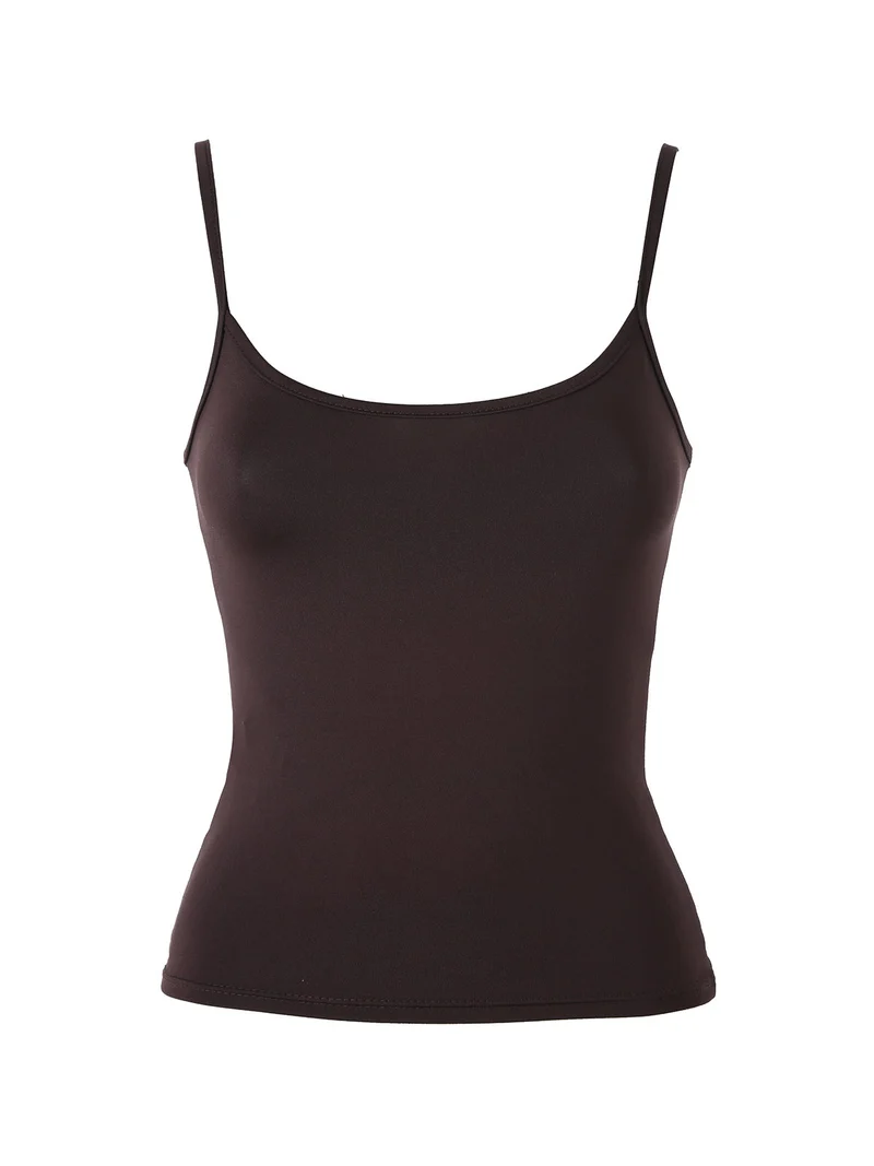 Top donna con spalline strette - moro