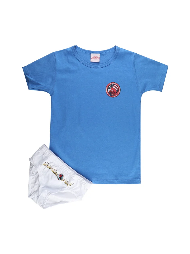 Completo intimo da bambino slip+ t-shirt - blu