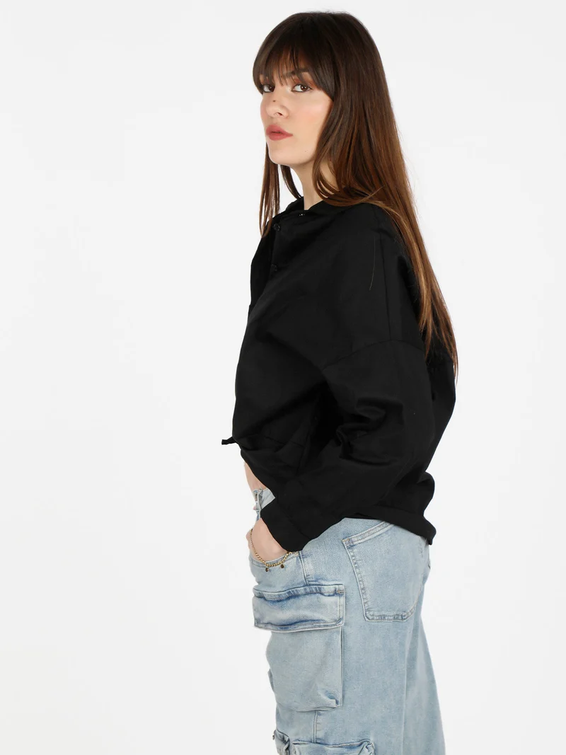 Camicetta donna annodata in cotone - nero