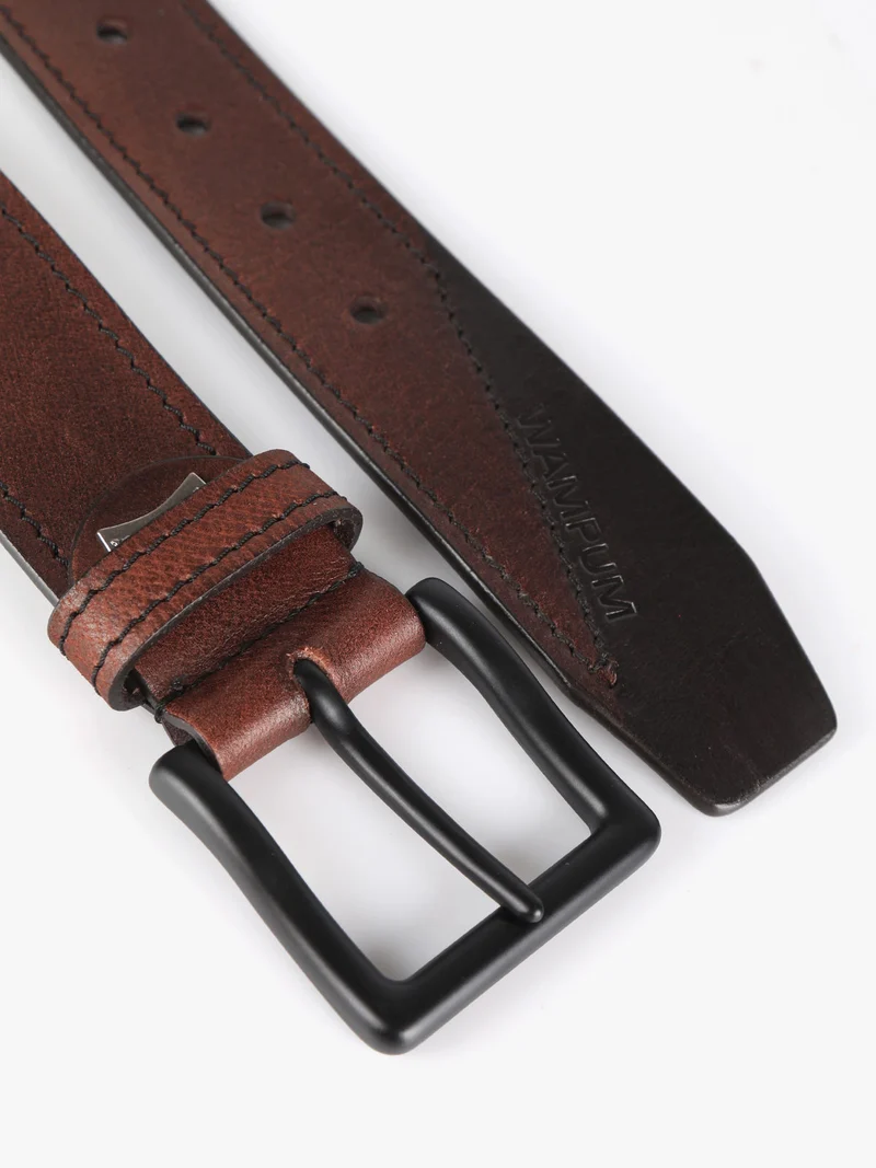 Cintura in pelle da uomo - marrone