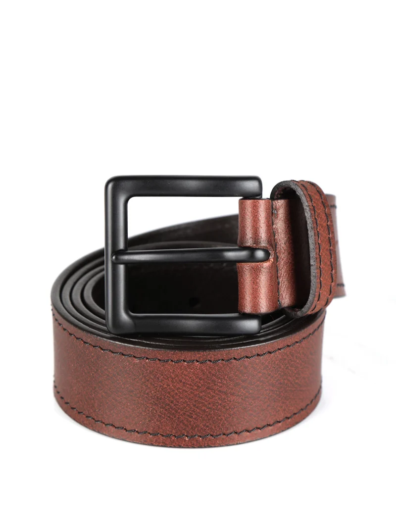 Cintura in pelle da uomo - marrone