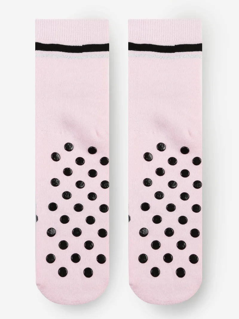 Calze antiscivolo da bambina con stampe - rosa