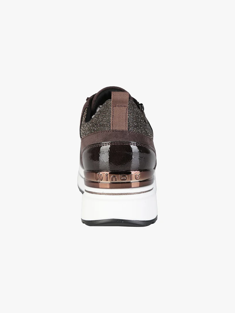 Sneakers donna lurex con platform - moro