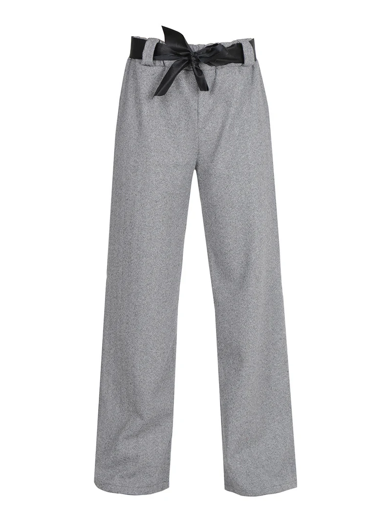 Pantaloni da donna spigati a gamba larga - grigio