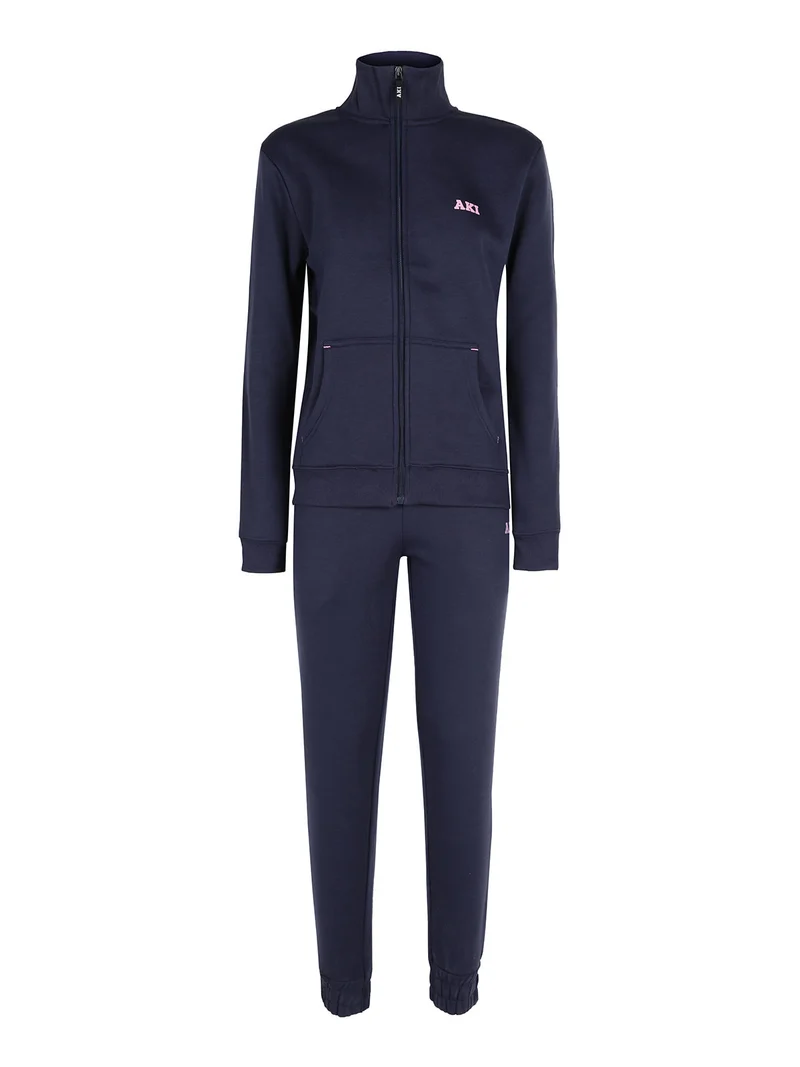 Tuta sportiva da donna felpata con zip - blu scuro
