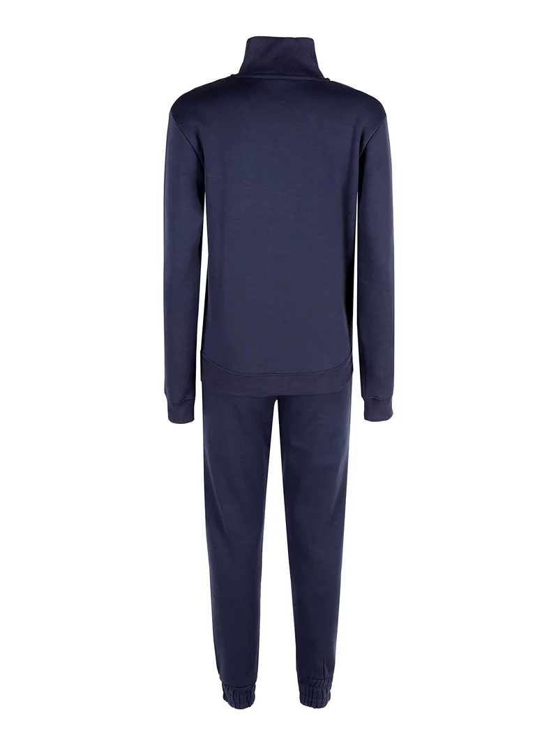 Tuta sportiva da donna felpata con zip - blu scuro