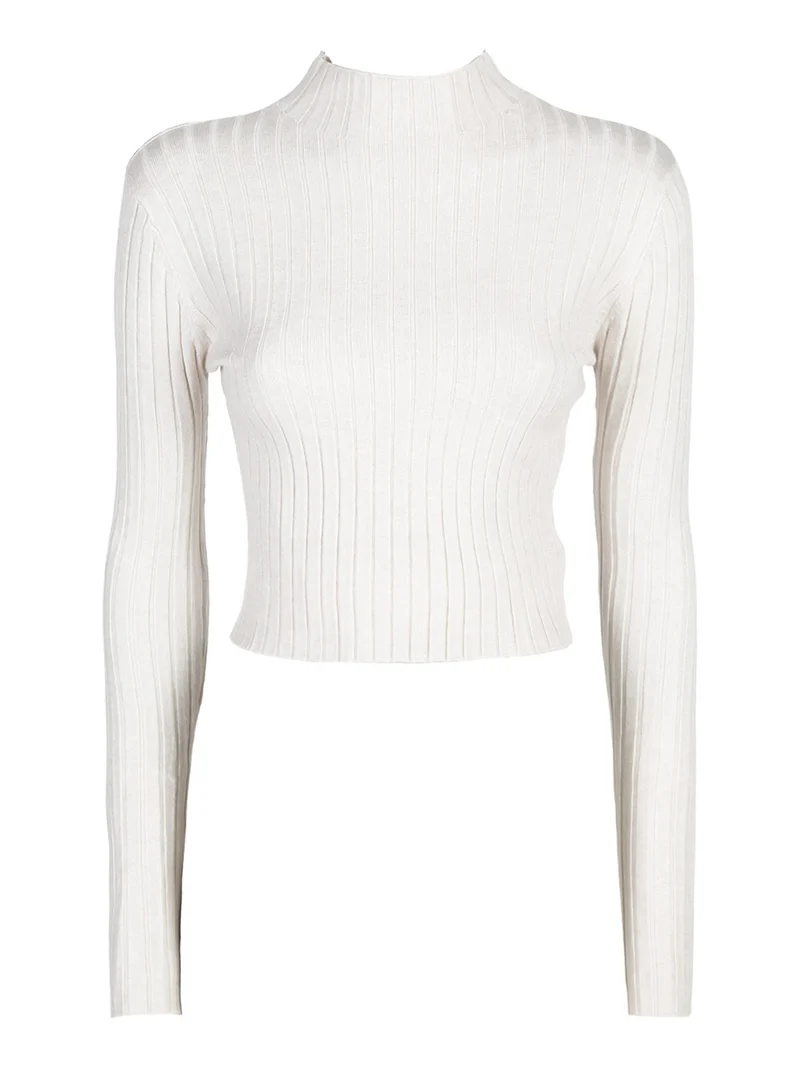 Maglia donna lupetto - beige
