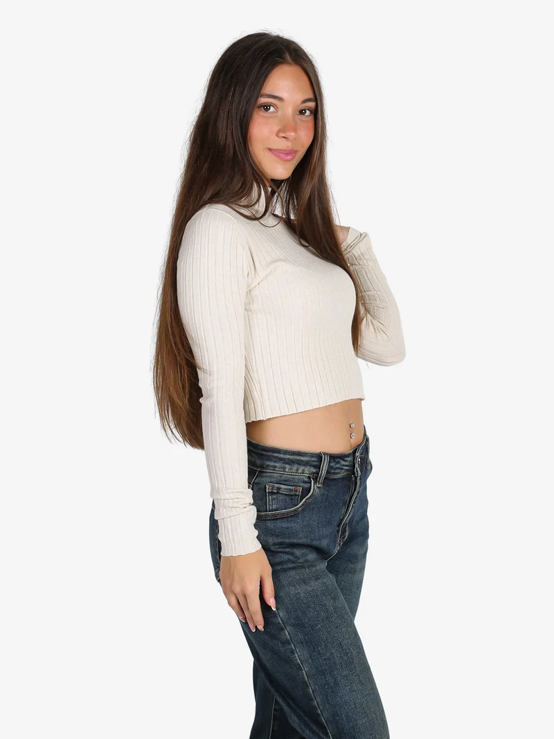 Maglia donna lupetto - beige