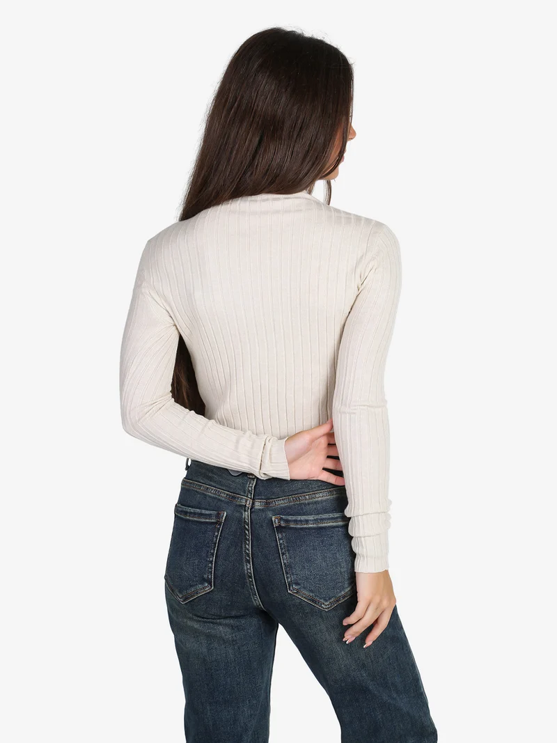 Maglia donna lupetto - beige