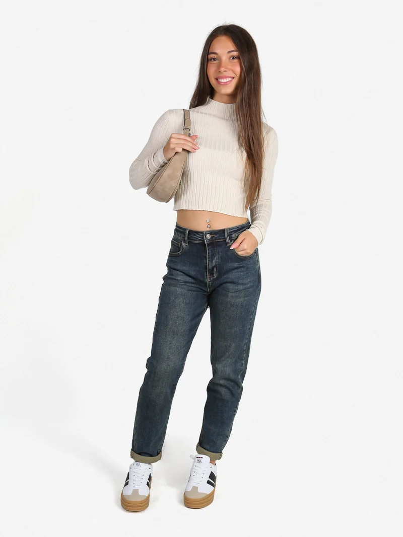 Maglia donna lupetto - beige