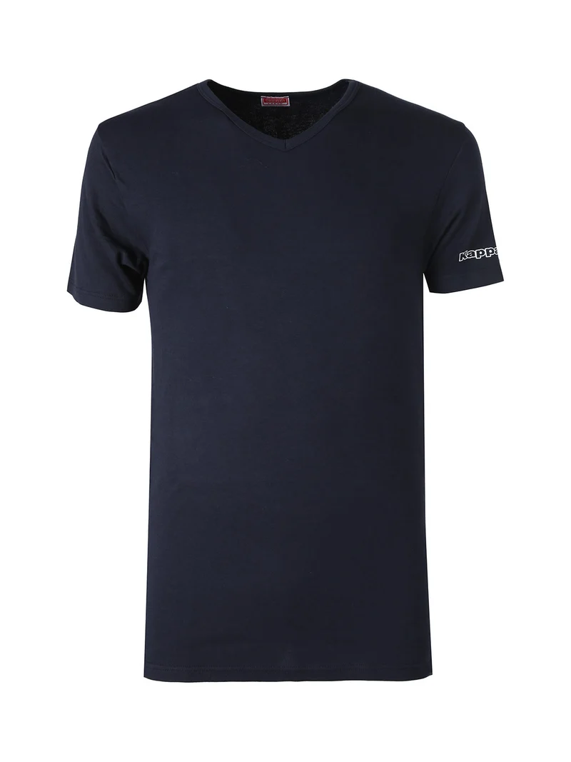 Maglia manica corta da uomo in caldo cotone - blu scuro