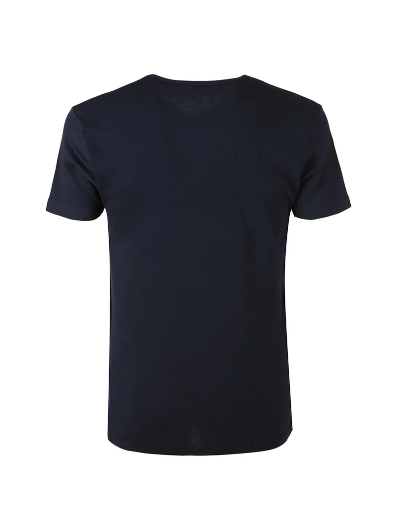 Maglia manica corta da uomo in caldo cotone - blu scuro