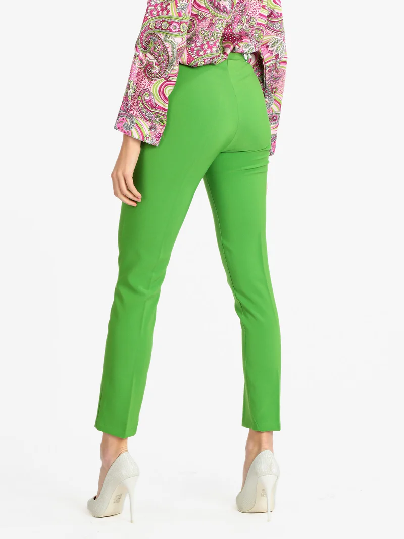 Pantaloni donna eleganti con cintura - verde