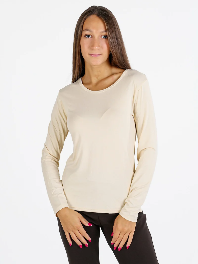 Maglia girocollo da donna termo light - naturale