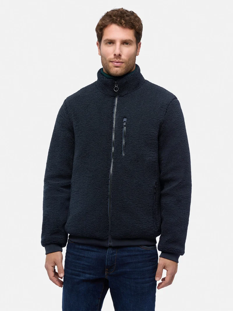 SWEATER Giacca reversibile da uomo con zip - blu scuro