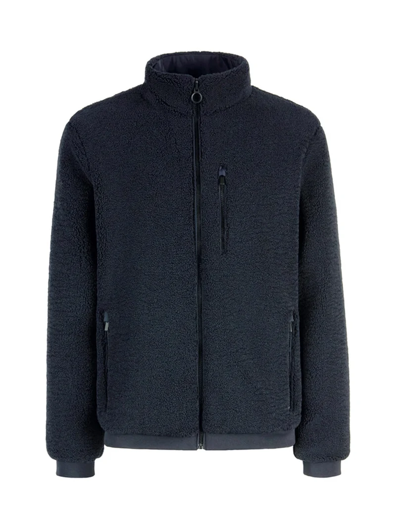 SWEATER Giacca reversibile da uomo con zip - blu scuro
