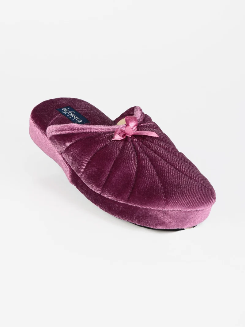 Pantofole donna effetto velluto - lilla