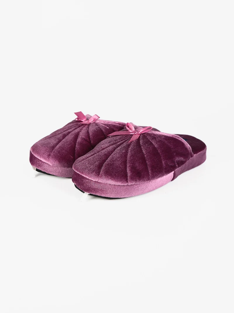 Pantofole donna effetto velluto - lilla