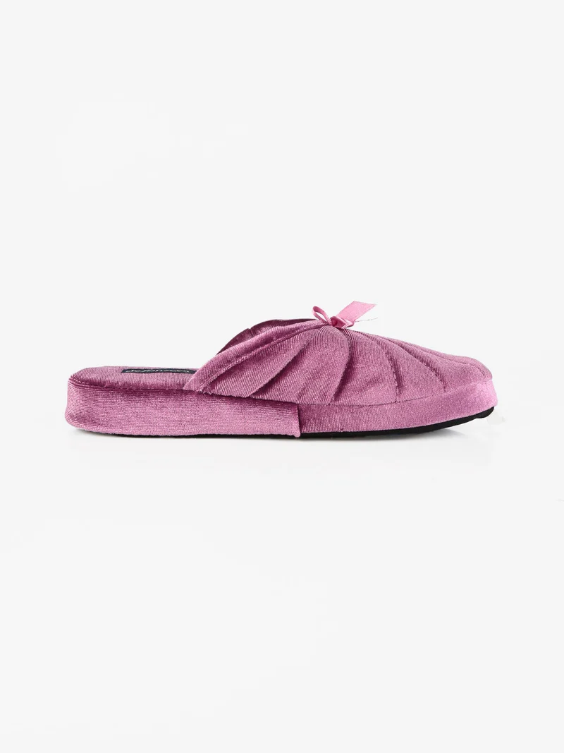 Pantofole donna effetto velluto - lilla