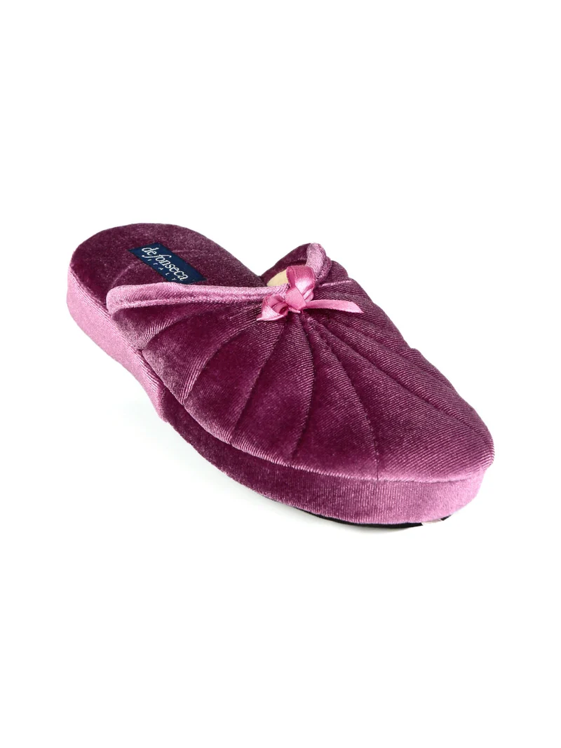 Pantofole donna effetto velluto - lilla