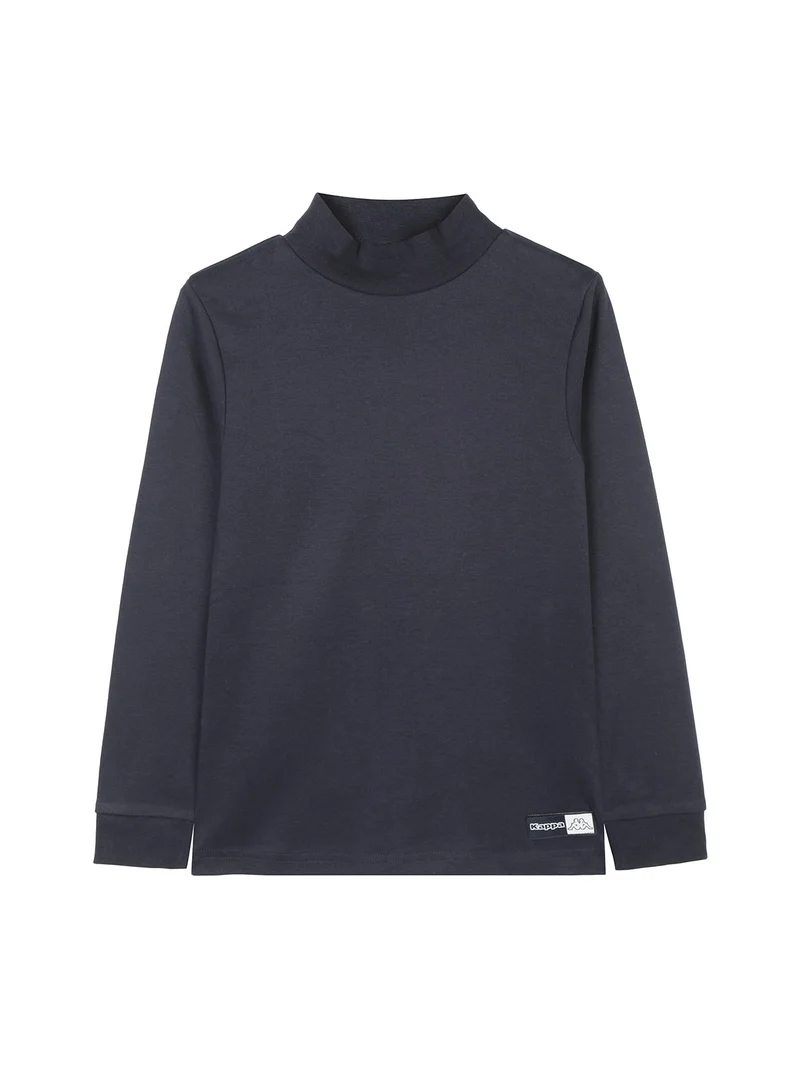 Maglia da ragazzi in cotone con collo a lupetto - blu scuro