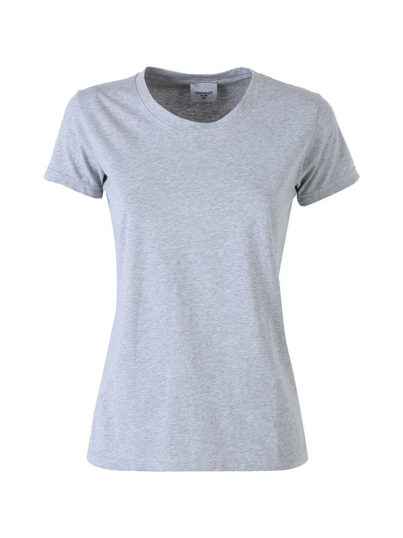 T-shirt girocollo da donna in cotone - grigio