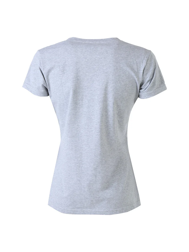 T-shirt girocollo da donna in cotone - grigio