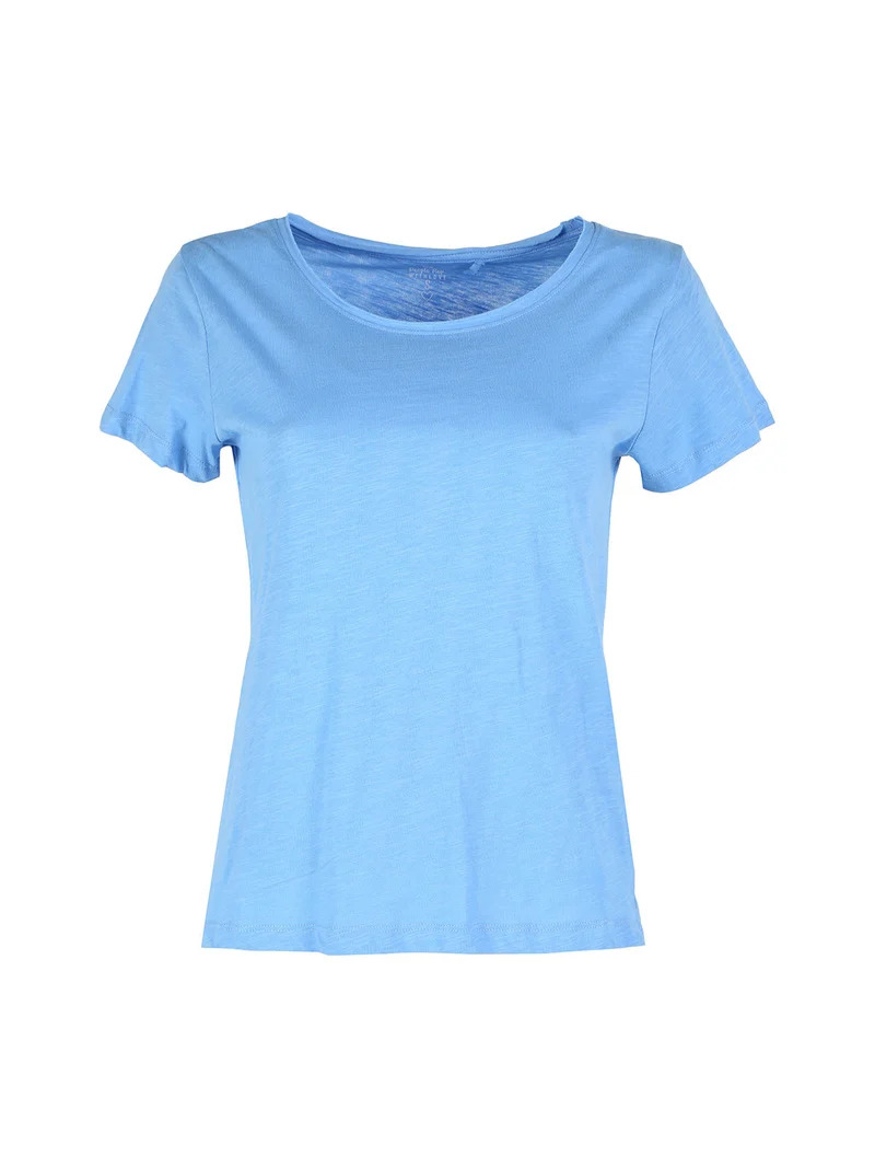 T-shirt donna in cotone - azzurro