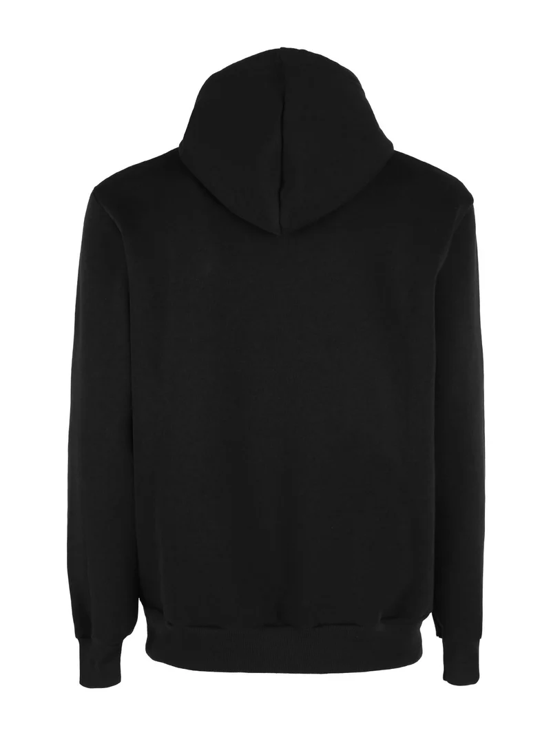 Felpa pesante da uomo con cappuccio - nero