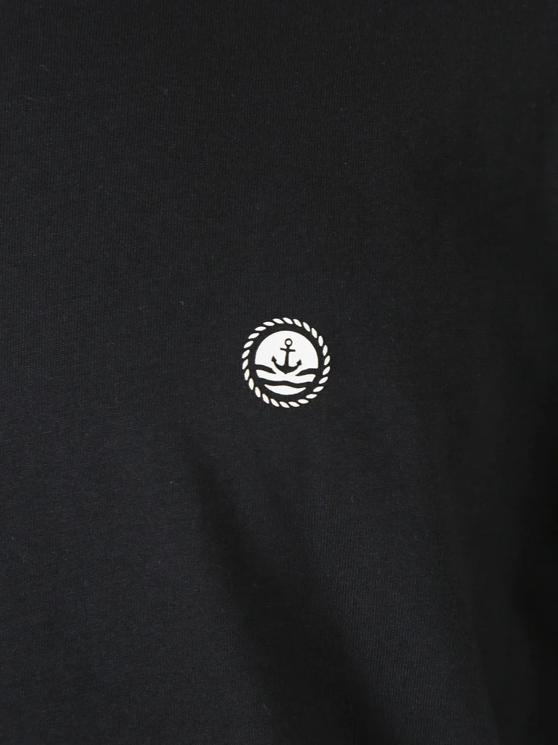 T-shirt da uomo a maniche lunghe in cotone - nero
