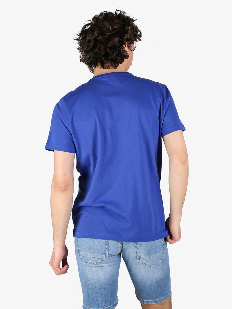 T-shirt da uomo in cotone con logo - bluette
