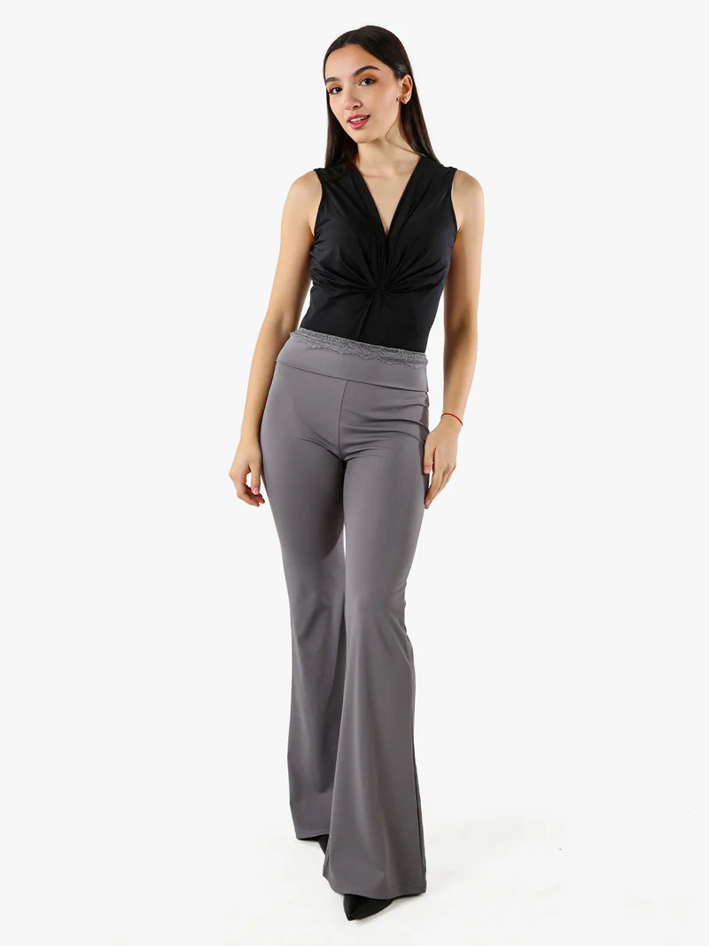 Body donna smanicato con scollo a V - nero