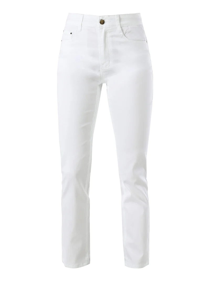 Pantaloni regular da donna - bianco