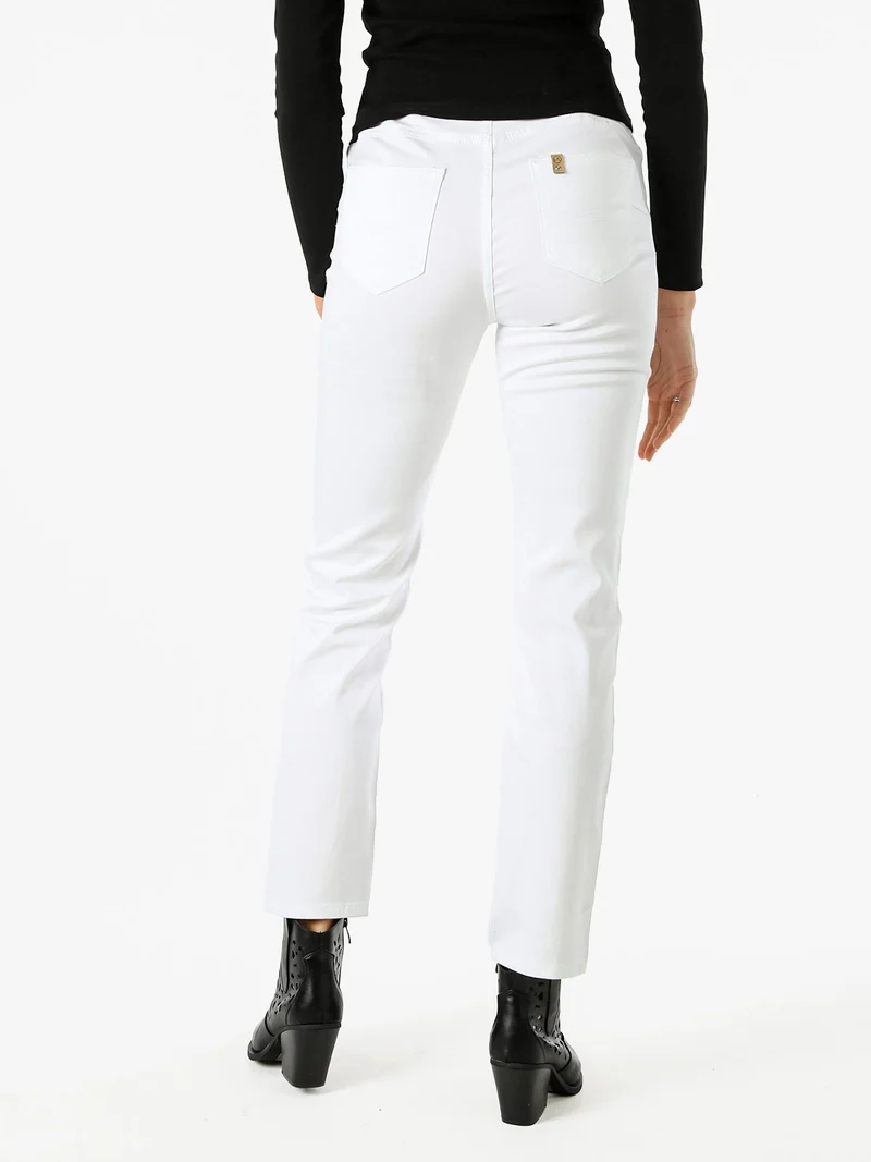Pantaloni regular da donna - bianco