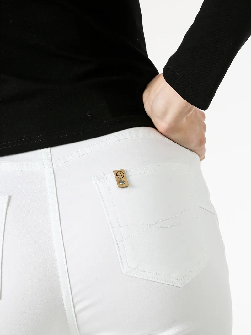 Pantaloni regular da donna - bianco