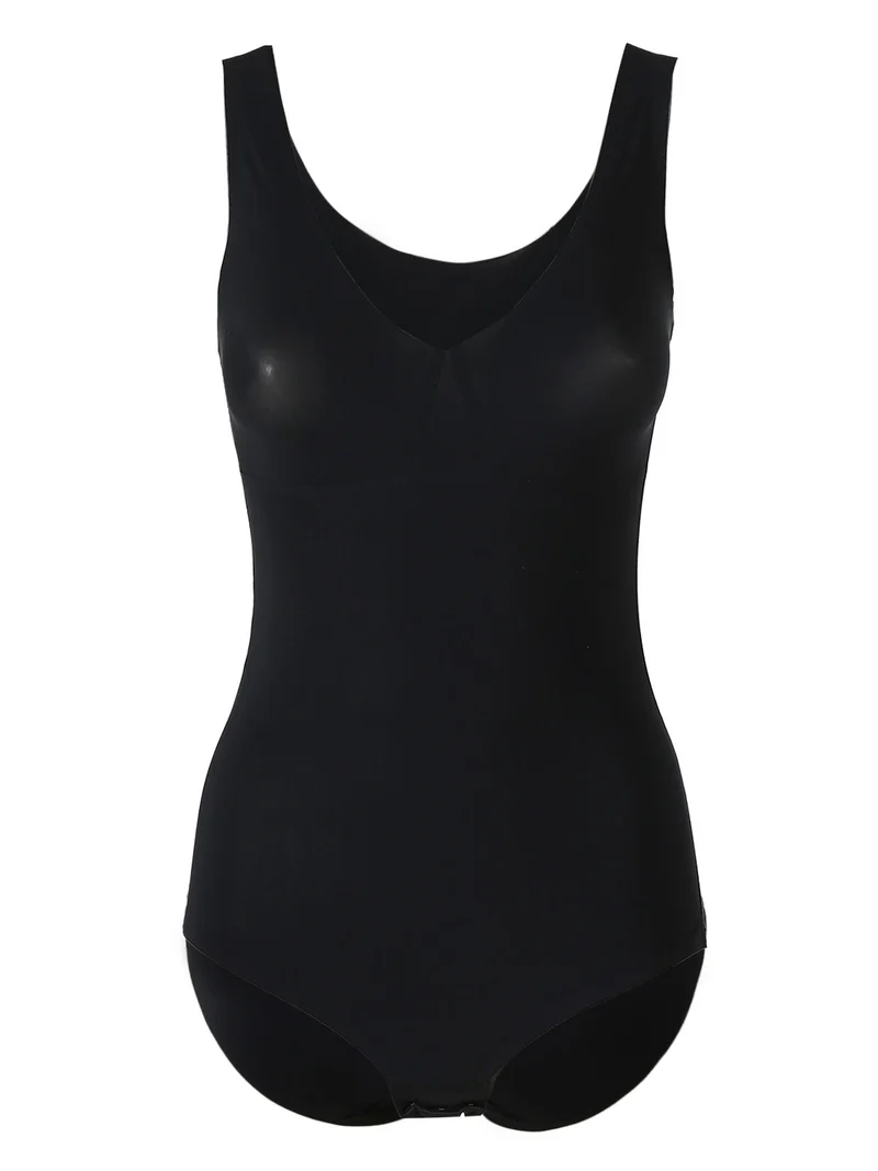 AD691 Body donna invisibile in microfibra taglio laser - nero