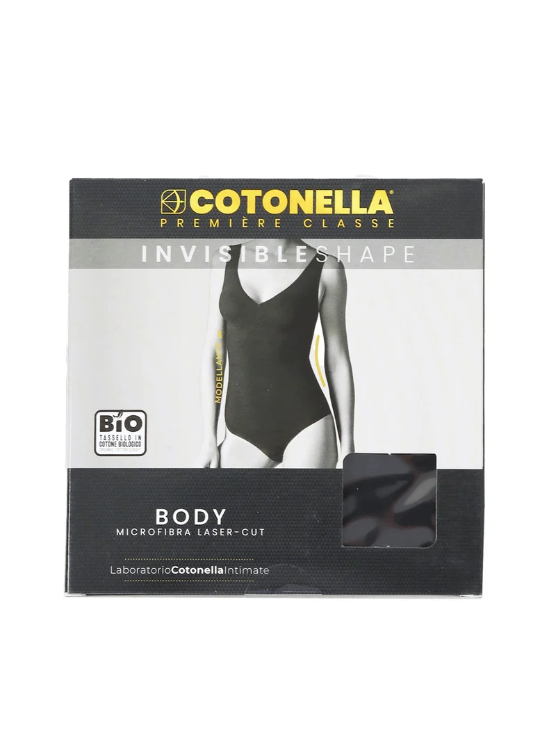AD691 Body donna invisibile in microfibra taglio laser - nero