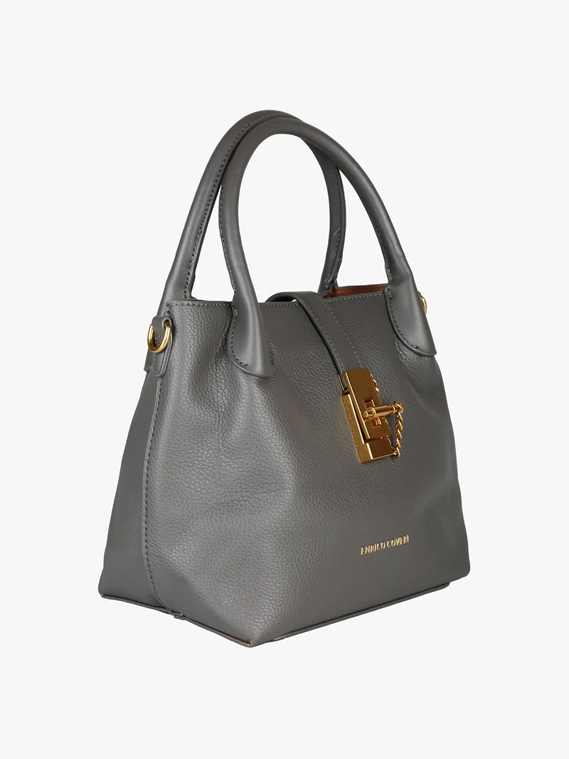 Borsa donna a mano con doppi manici - antracite