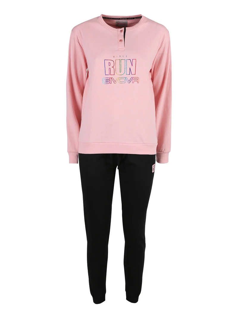 Pigiama donna in cotone interlock - rosa