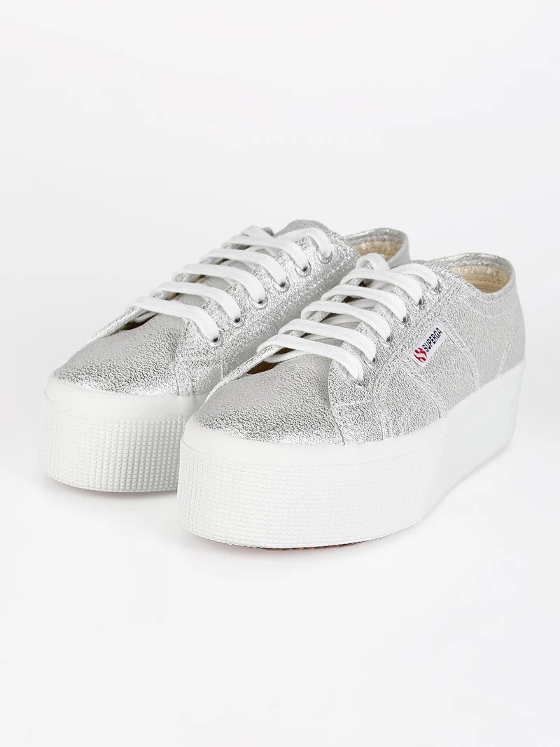 Scarpe in tela donna con platform 2790 LAME - argento