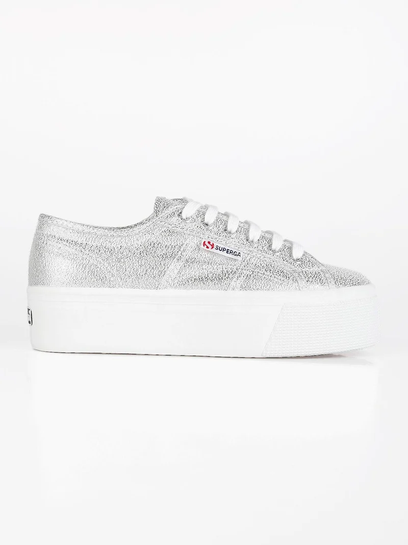 Scarpe in tela donna con platform 2790 LAME - argento