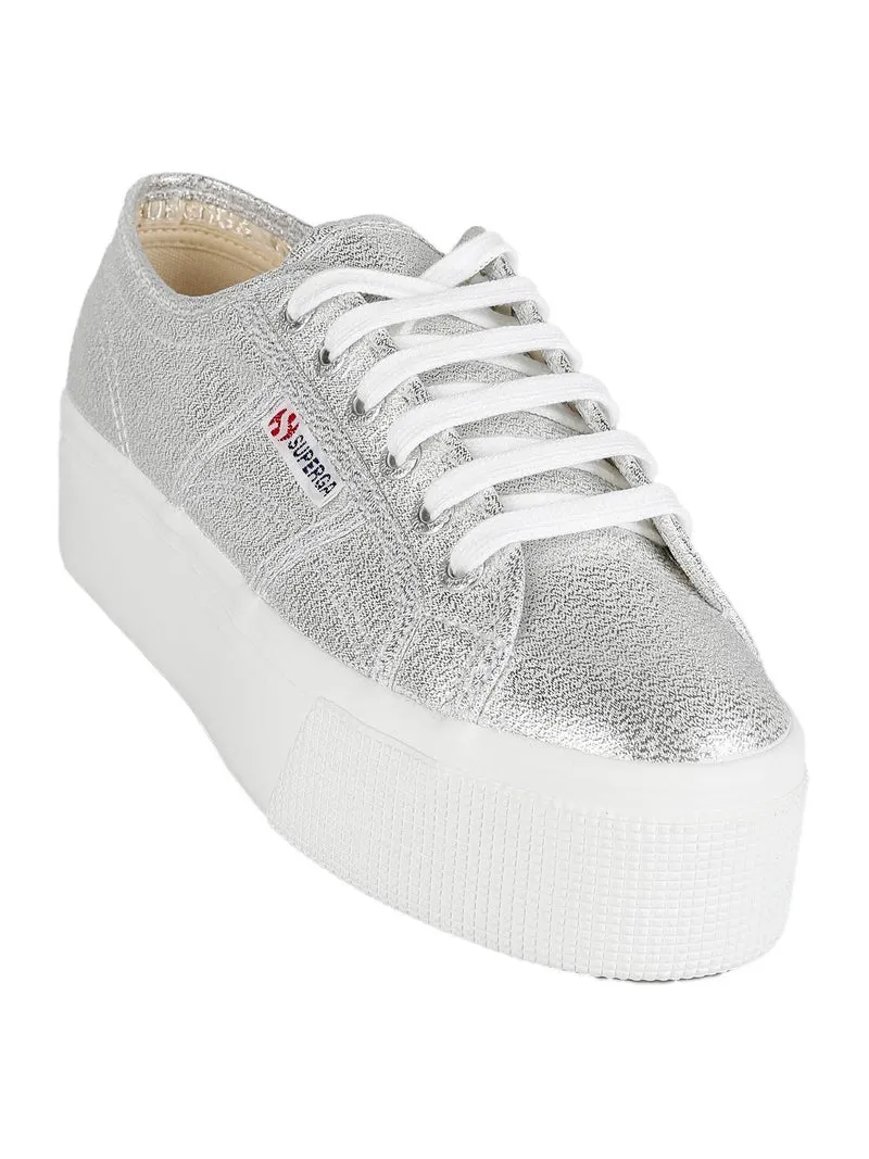 Scarpe in tela donna con platform 2790 LAME - argento